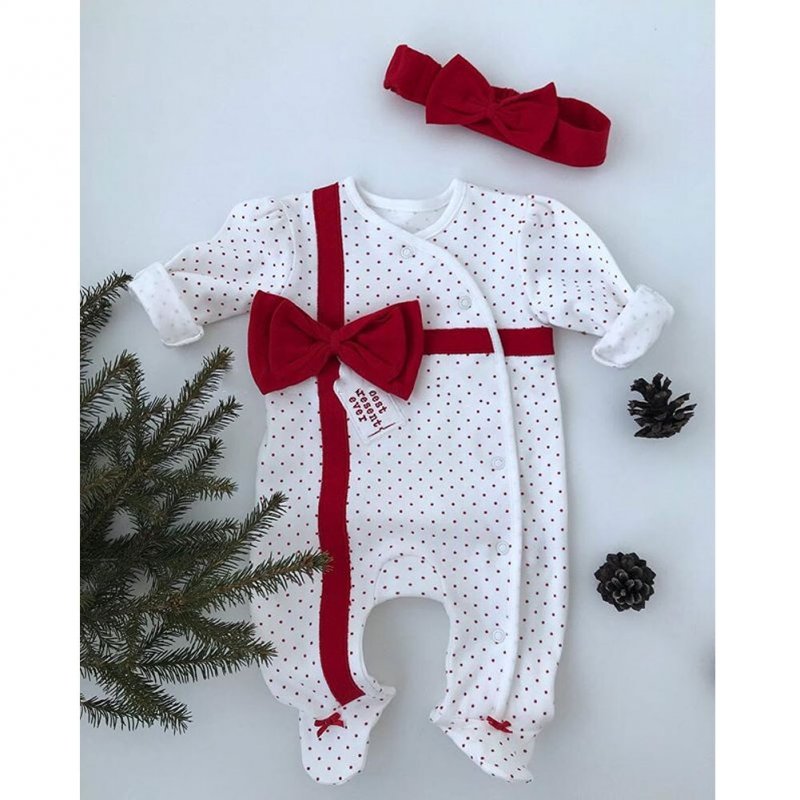GX430: Baby Christmas Cotton All In One & Headband Set (0-12 Months)